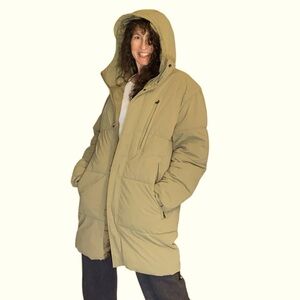 Zara Hooded Puffer Parka. Longer Length. Sage Green. Sz. M